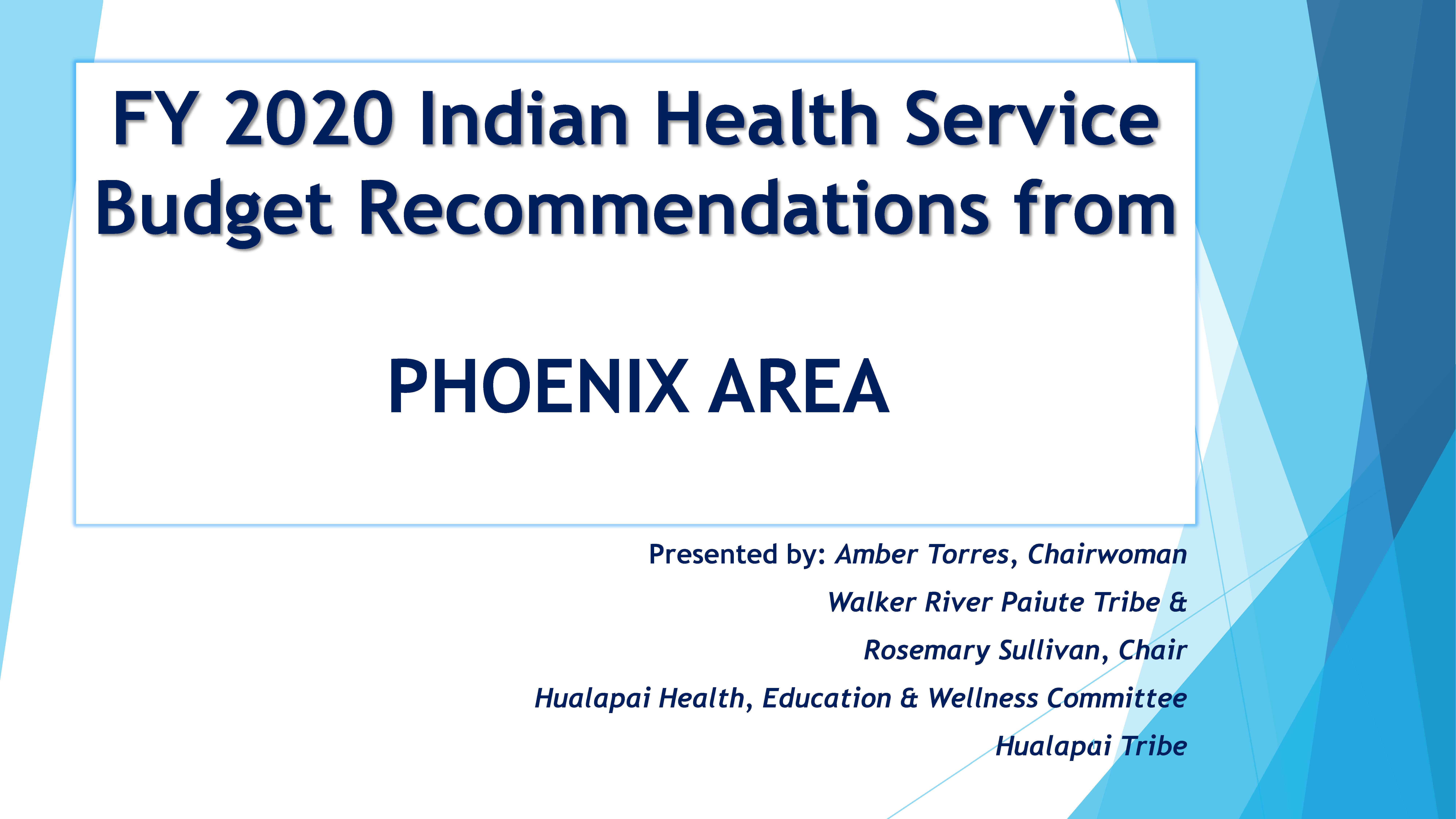 Phoenix Area Report Slide Presentation FY 2020