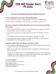 Click here to download the ITCA WIC Vendor Alert- Annual Training 2026