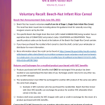 Click here to download the WIC Alert - Beech-Nut Infant Rice Cereal Voluntary Recall