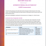 Click here to download the ITCA WIC & SEBTC Alert Alternative Infant Formula Phased Out 9.14.2022