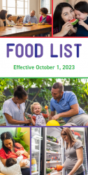 Food List effective October 1, 2023